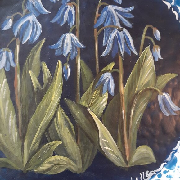 Original Painting of Bluebells on a Tin Plate - Picture 2 of 4